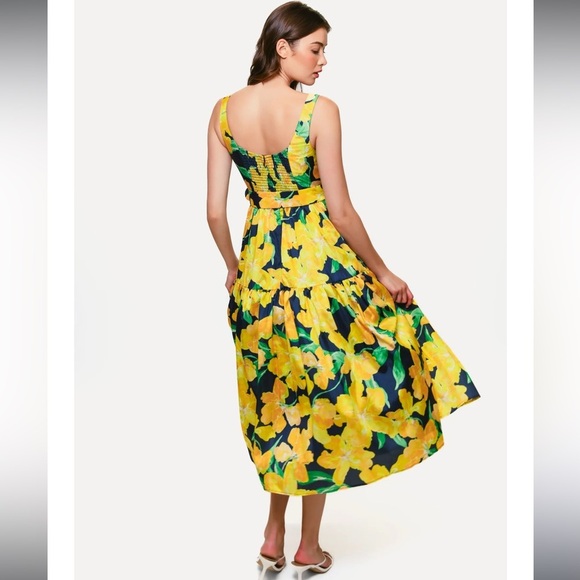 Hutch Alice Belted Tiered Maxi Dress Floral Shantung Size XXL - Picture 4 of 14